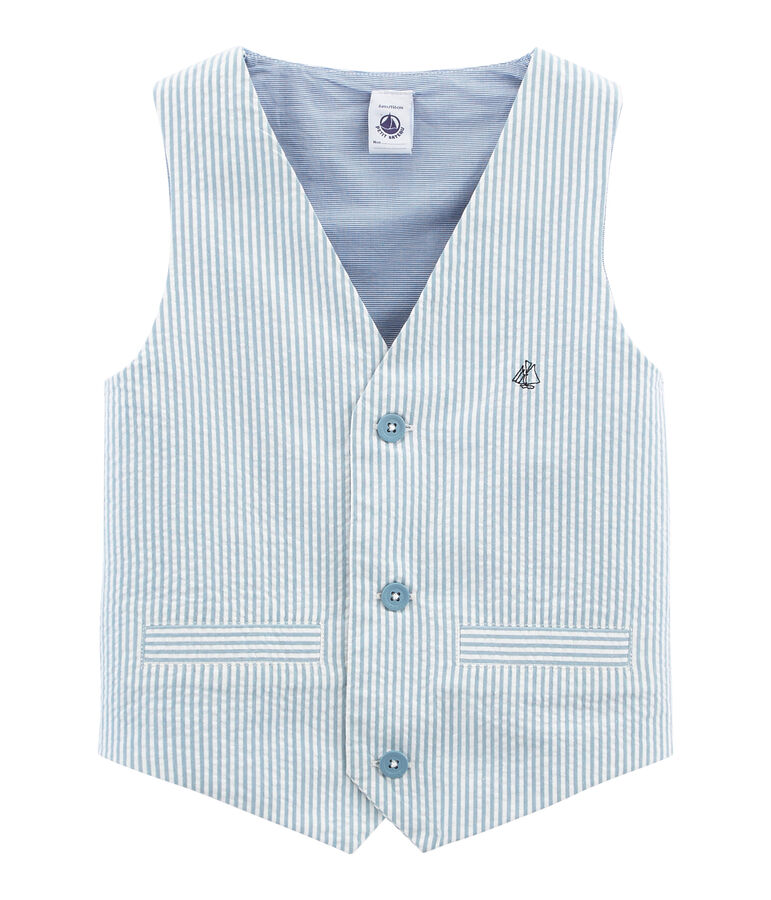 Sleeveless Cardigan blue/white