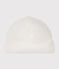 Newborn babies' terry velour bonnet MARSHMALLOW white