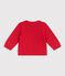 Babies' jumper in a wool and cotton knit with a horse design TERKUIT red/AVALANCHE