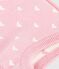 Babies' heart print balaclava in wool and cotton pink/white