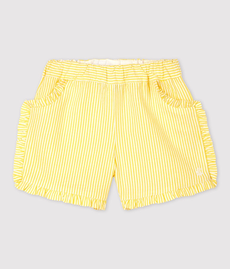 Baby Girls' Stripy Seersucker Shorts yellow/white