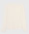 Women's Iconic long-sleeved openwork cotton T-shirt MILK Ecru