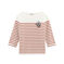 Women's long-sleeved stripy breton top MARSHMALLOW white/COPPER pink