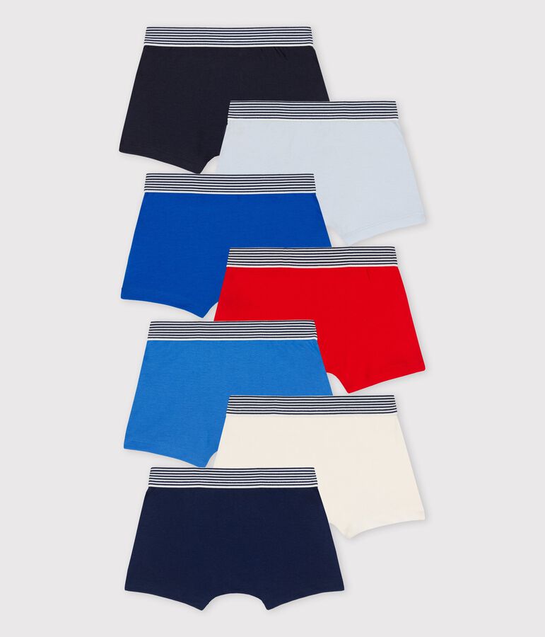 Boys' Plain Organic Cotton Boxer Shorts - 7-Pack multicolor