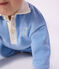 Babies' cotton sweatshirt embroidered with a seagull and a motif at the back FLO blue
