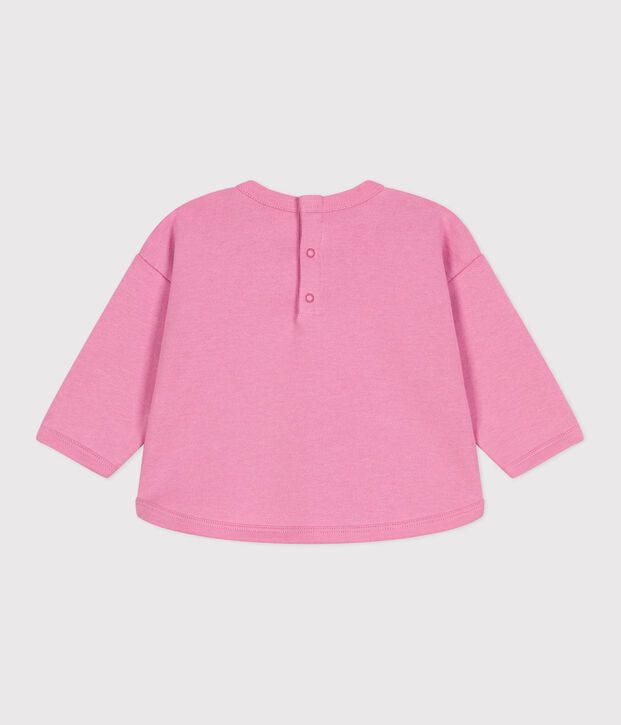Babies' vintage Petit Bateau motif cotton sweatshirt pink