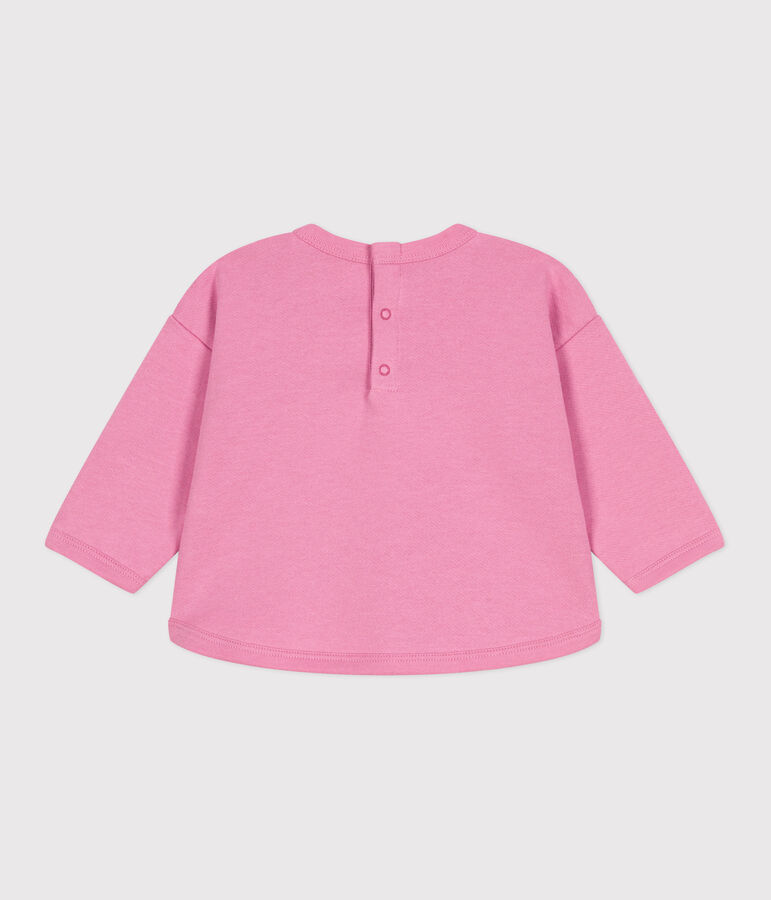 Babies' vintage Petit Bateau motif cotton sweatshirt pink