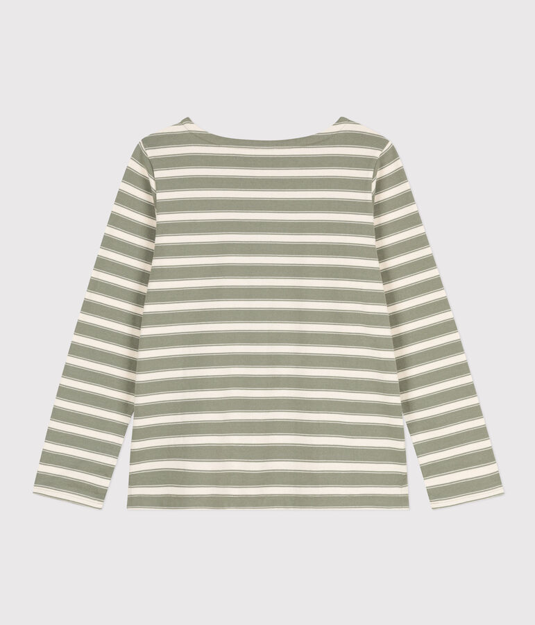 Women's Breton Cotton Top green/ecru