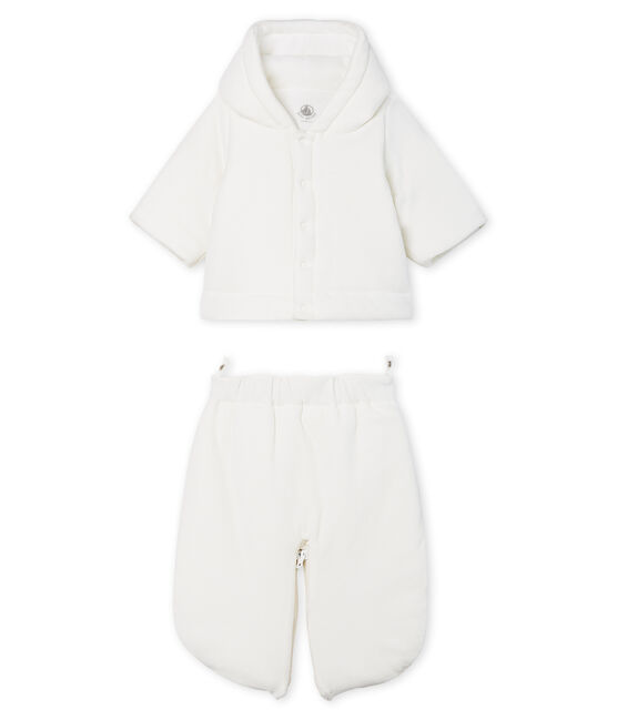 3-in-1 Babies' Velour Snowsuit MARSHMALLOW white