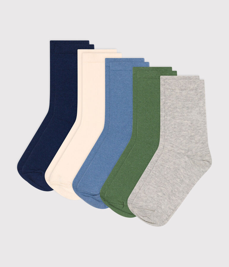 Children's plain cotton socks - 5-pack multicolor