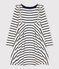 Girl's Long-sleeved Dress COQUILLE beige/SMOKING CN blue