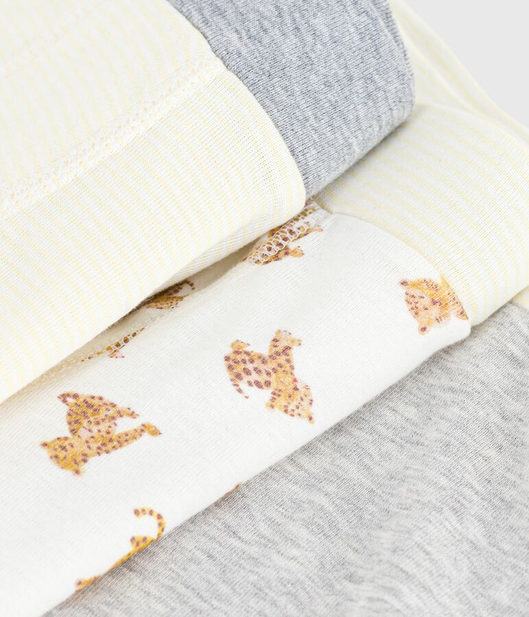 Pack of children's leopard-print cotton boxers with a covered waistband multicolor