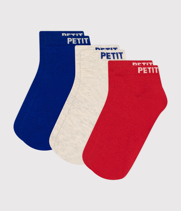 Children's plain cotton socks - 3-pack multicolor