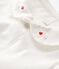 Babies' White Organic Cotton Bodysuit with Collar MARSHMALLOW white