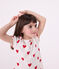 Girls' Heart Patterned Cotton Nightdress MARSHMALLOW white/TERKUIT red