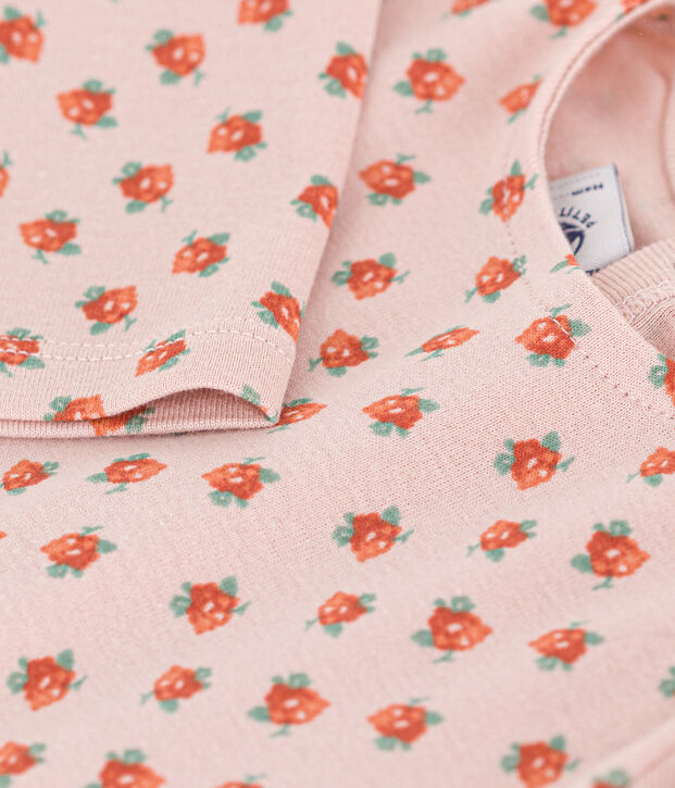 Babies' Long-Sleeved Cotton T-Shirt pink/multicolor