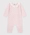 Babies' jumpsuit in wool and cotton knit with a plain collar BARELY