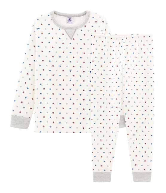Boys' Tube Knit Pyjamas MARSHMALLOW white/MULTICO white