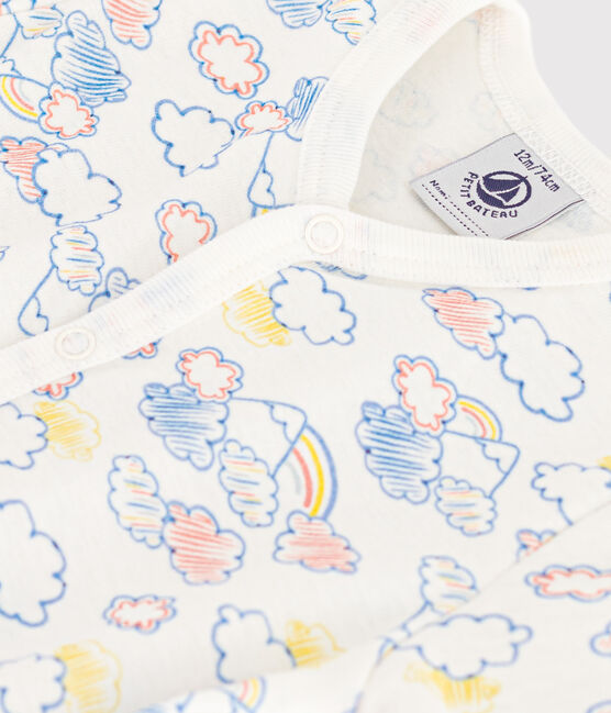 Babies' Cotton Rainbow Print Playsuit MARSHMALLOW white/MULTICO white