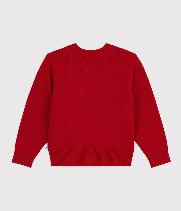 Boys' wool and cotton jacquard jumper CORRIDA red