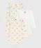 Pack of babies' long-sleeved sequinned heart-print cotton bodies variante 1