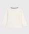 Children's long-sleeved printed cotton polo shirt MILK Ecru