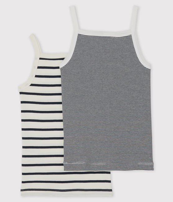 Girls' Striped Organic Cotton Vest Tops - 2-Pack variante 1