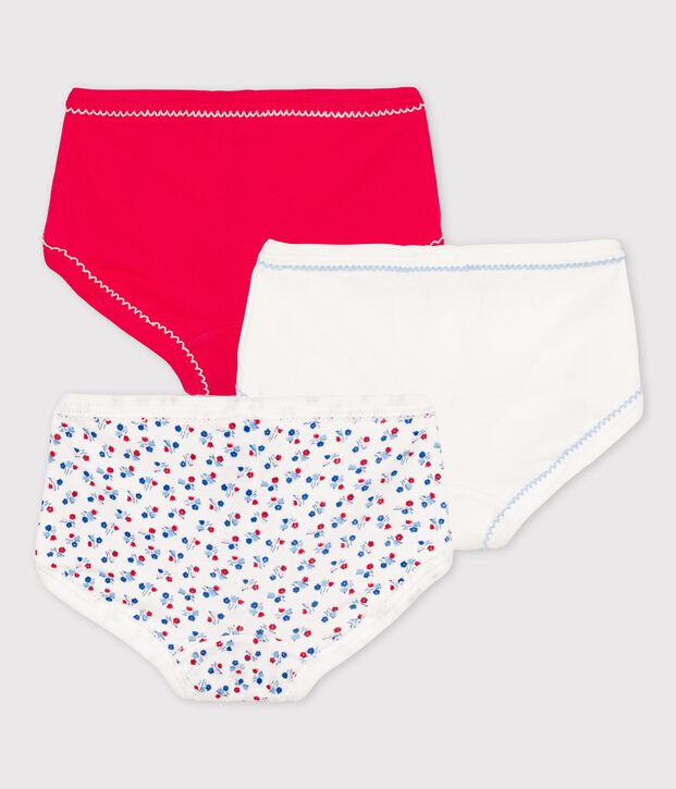 Girls' High-Waisted Cotton Briefs - 3-Pack multicolor