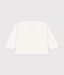 Babies' long-sleeved plain cotton T-shirt with a little motif MILK