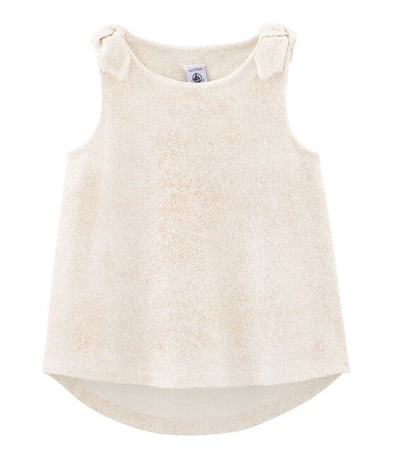 Girls' Sleeveless Top MARSHMALLOW white/COPPER pink