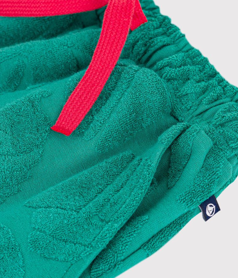 Children's printed cotton Bermuda shorts green