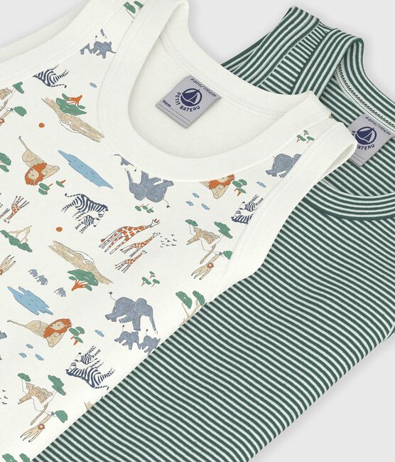 Pack of children's savannah print cotton tank tops variante 1