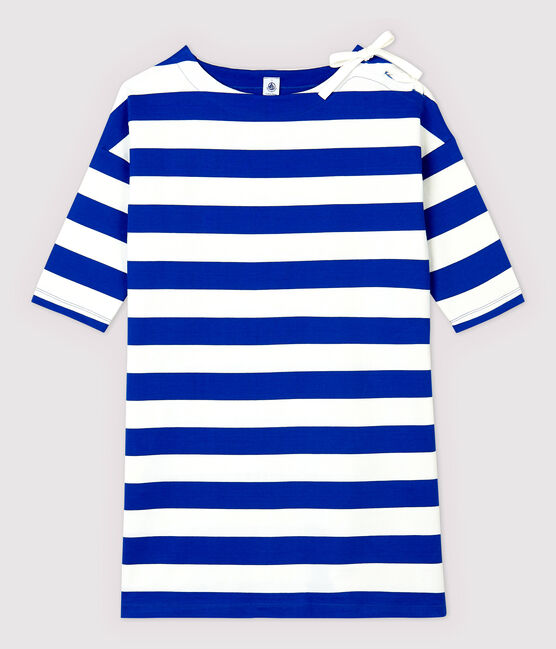 Women's Striped Dress SURF blue/MARSHMALLOW white