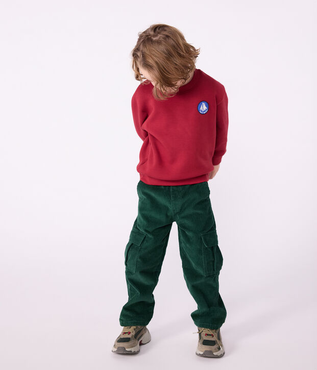 Children's plain cotton sweatshirt red
