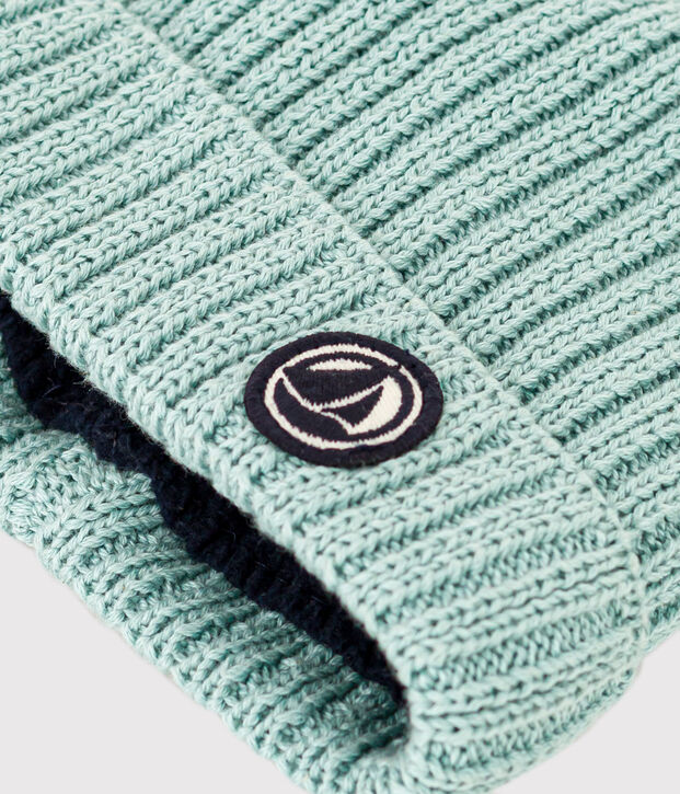 Babies' Knit Hat with Fleece Lining green