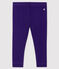 Baby girl's leggings in plain 1x1 rib knit ROXO