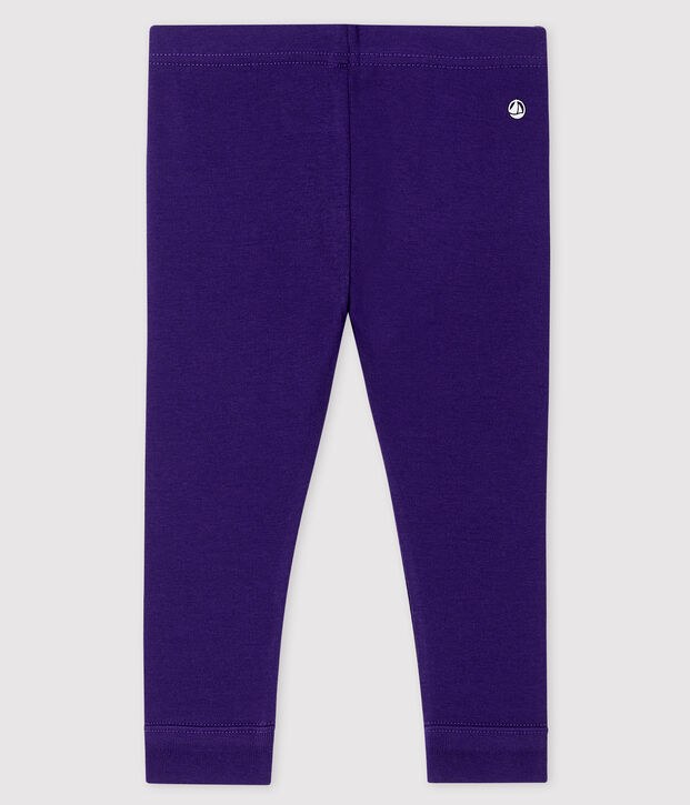 Baby girl's leggings in plain 1x1 rib knit ROXO