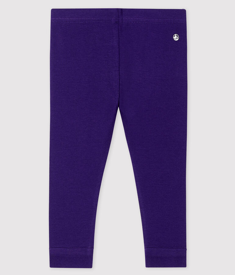 Baby girl's leggings in plain 1x1 rib knit ROXO