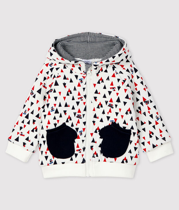 Baby boy's hooded sweatshirt white/multicolor