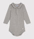 Babies' Long-Sleeved Cotton Bodysuit With Collar
