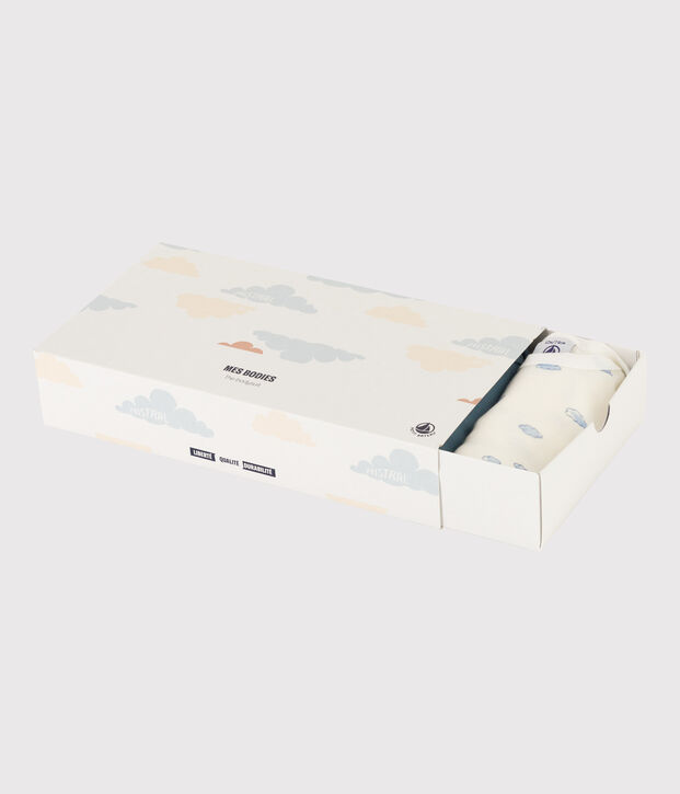 Long-Sleeved Cotton Cloud Bodysuits - Pack of 5 multicolor