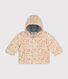Babies' printed puffer jacket with a hood