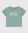 Babies' short-sleeved plain cotton T-shirt PAUL green