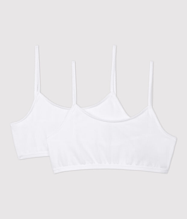 Girls' White Bralettes - 2-Pack white
