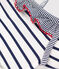 Children's two-piece stripy swimsuit MARSHMALLOW white/MEDIEVAL blue