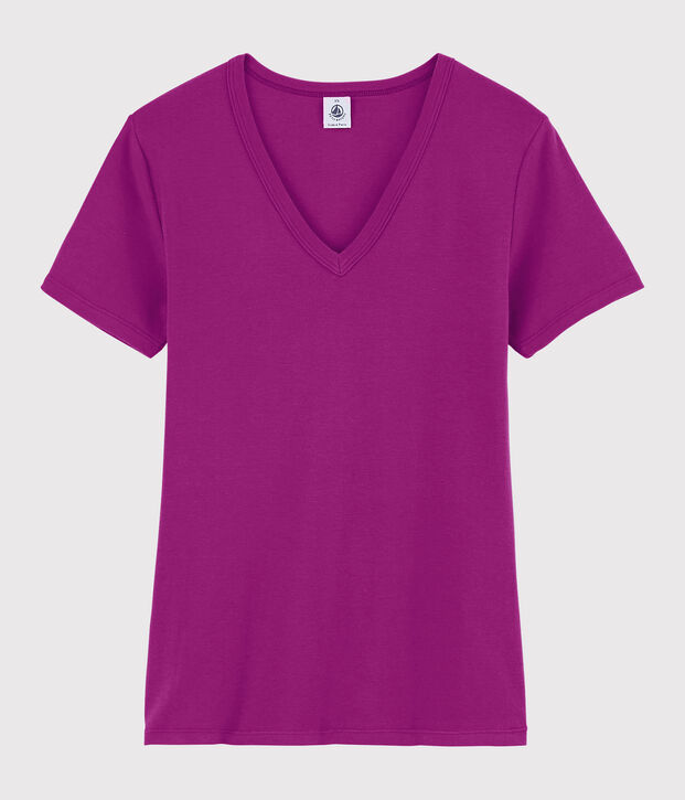 Women's Iconic V-Neck Cotton T-Shirt purple