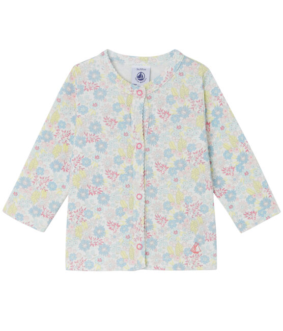 Baby girls' printed cardigan ECUME white/MULTICO white