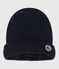 Babies' Knit Hat with Recycled Fleece Lining SMOKING blue