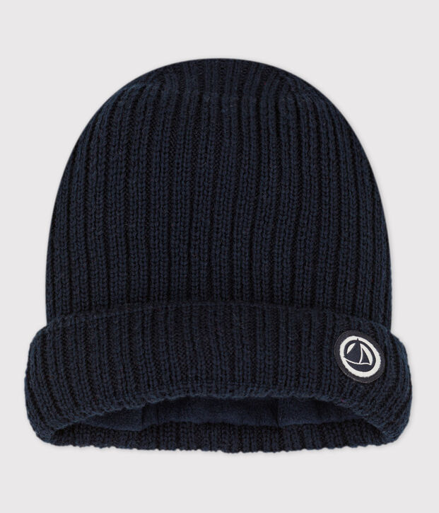Babies' Knit Hat with Recycled Fleece Lining SMOKING