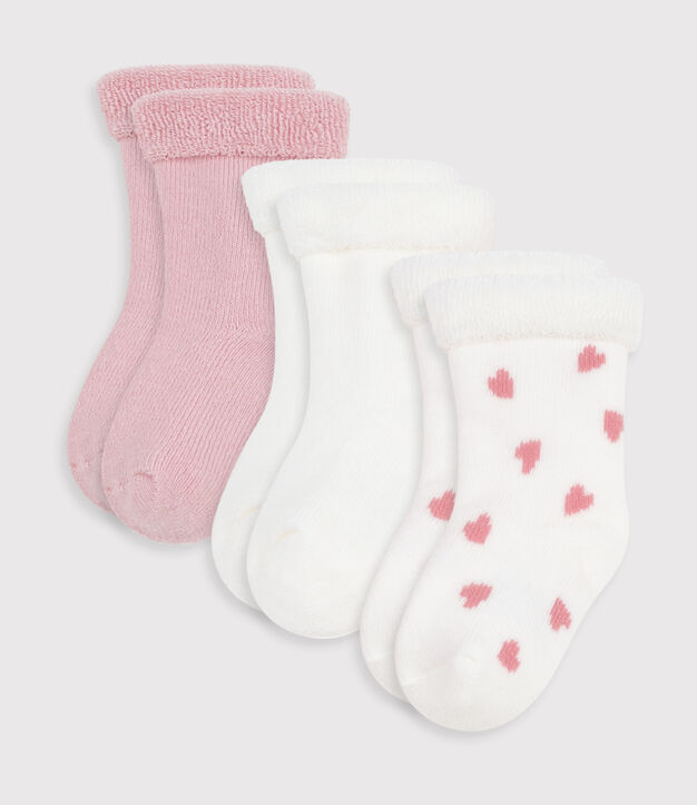 Pack of solid-color lightweight terry cotton baby socks multicolor